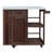 Outdoor Kitchen Island Fir Wood Prep Station Lockable Kitchen Cart with Stainless Top, Ample Storage Space-128765674