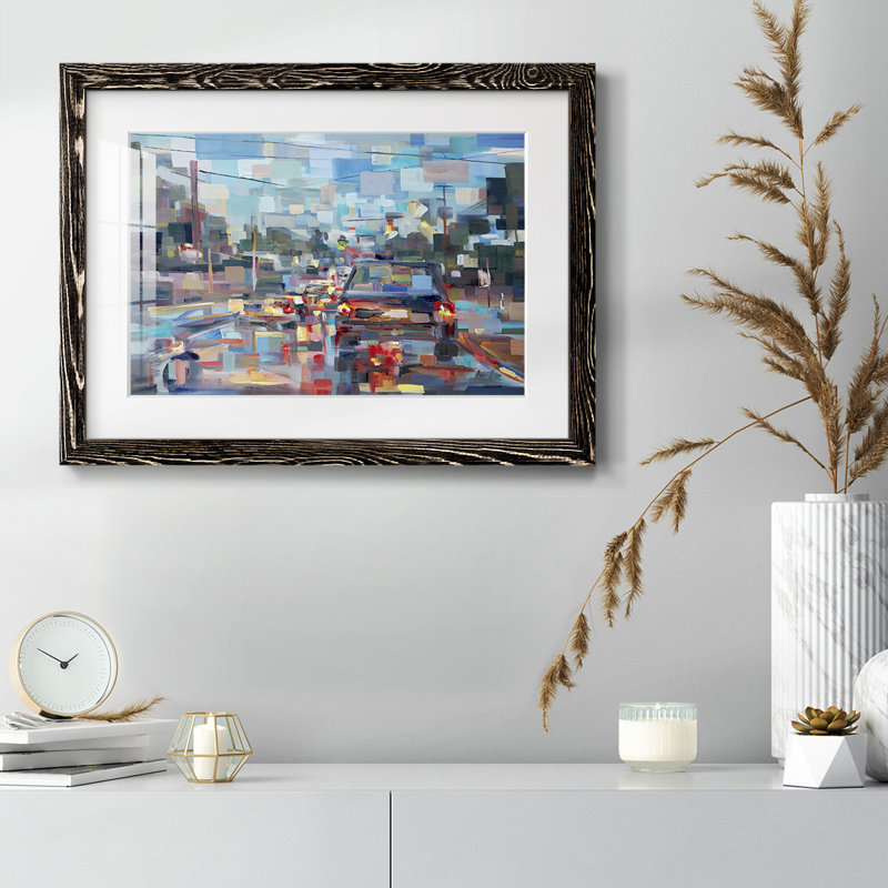 Rouge trafic encadré sur toile, Noir, H 18 po x l 26 po x P 1,5 po