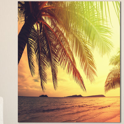" Tropical Beach With Green Palm "