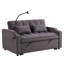 Canapé-lit futon moderne en velours avec lit escamotable, canapé-lit convertible 3 en 1 avec dossier réglable, coussins décoratifs, poches latérales et ports USB pour le salon ou le bureau-1677730967