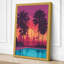 Tropical Sunset Poolside Retro - Wrapped Canvas-910911788-910911790