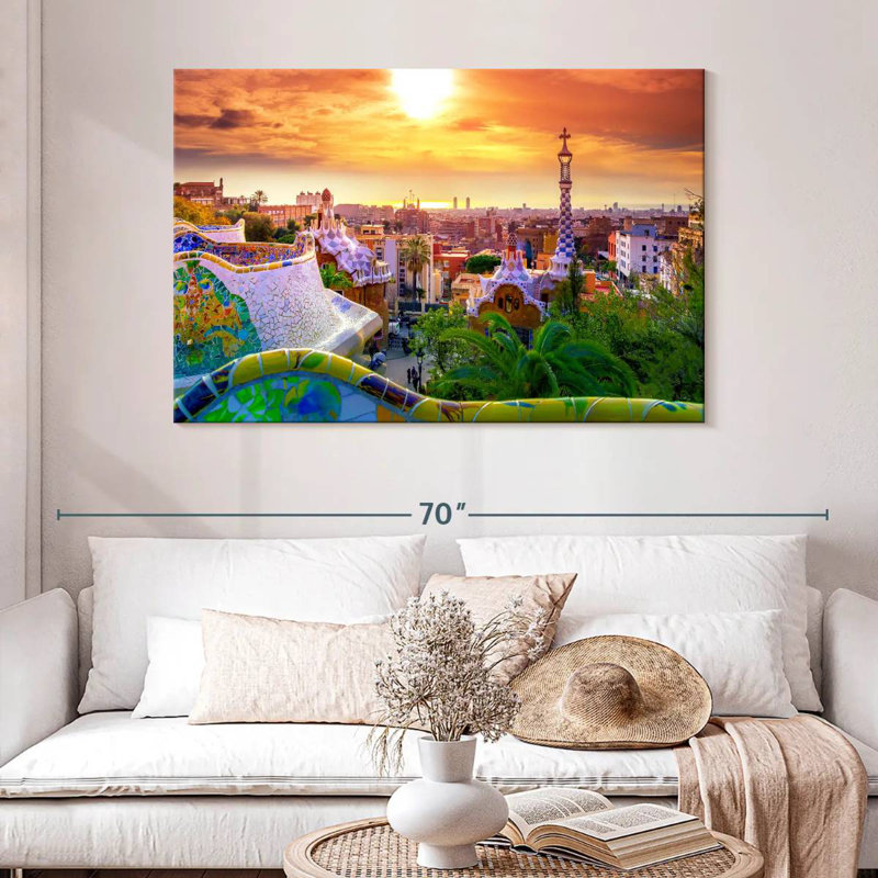 Sireci Barcelona depuis le parc Guell, H 32 po x l 48 po