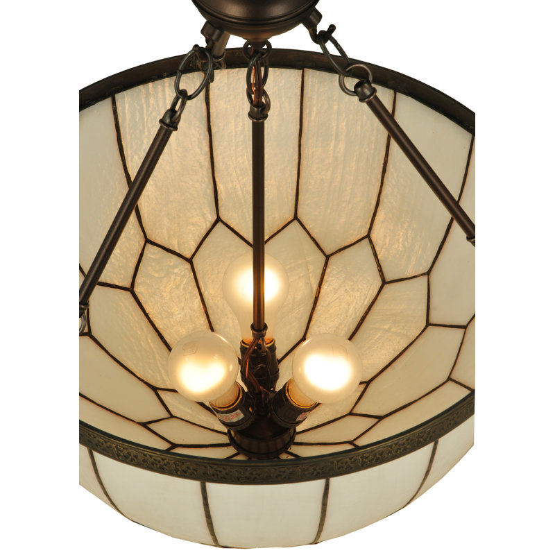 Luminaire suspendu bol 3 lumières unique