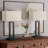 22'' Black Modern Metal Table Lamp with Touch Control and USB A&C