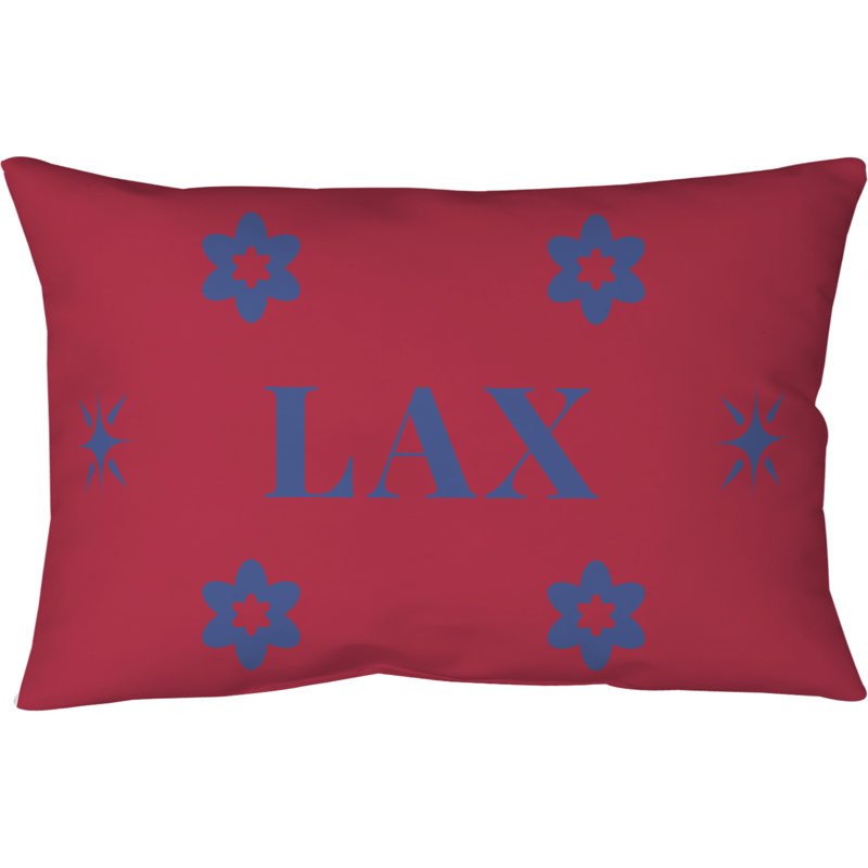 Couleurs LA 20 po x 14 po, Coussin en coton, Rouge / bleu / LA