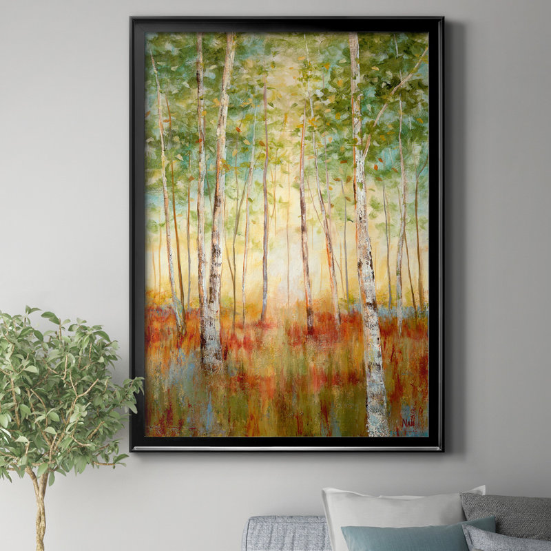 Birch Woods - Reproduction de photo sur toile, H 22,5 po x l 30,5 po x P 1,5 po, Noir