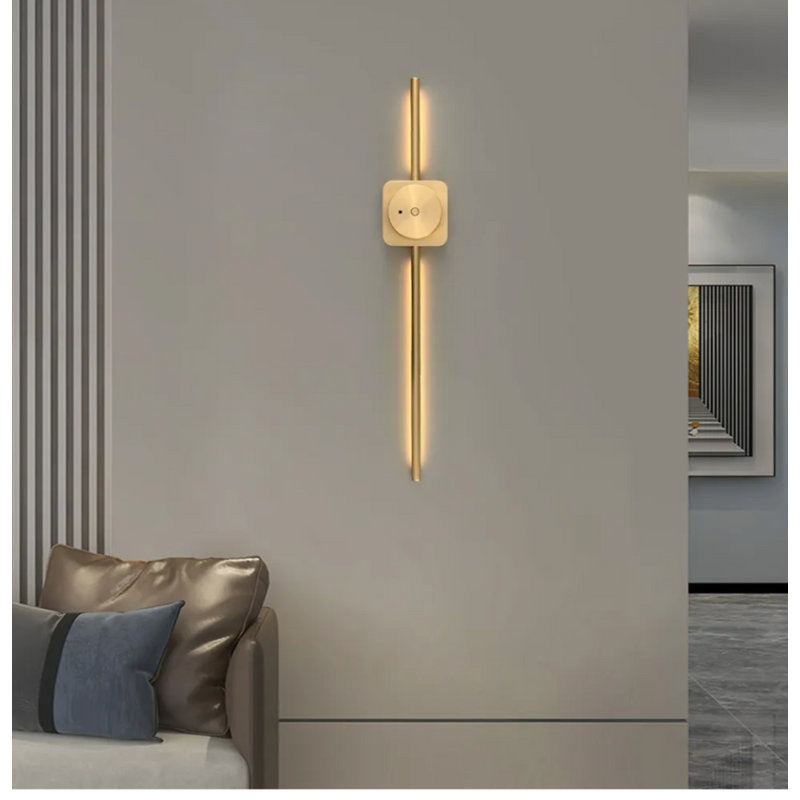 Excalibur Wall Lamp | Cordless Rechargeable Light | Touch Dimming & Remote, 2700K, Waterproof, Brushed Gold