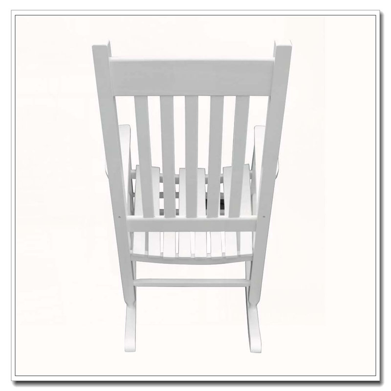 Chaise berçante en bois massif, Blanc