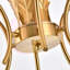 White Glass Post Modern Led Chandelier With Leaf Deco In Brass-732290634