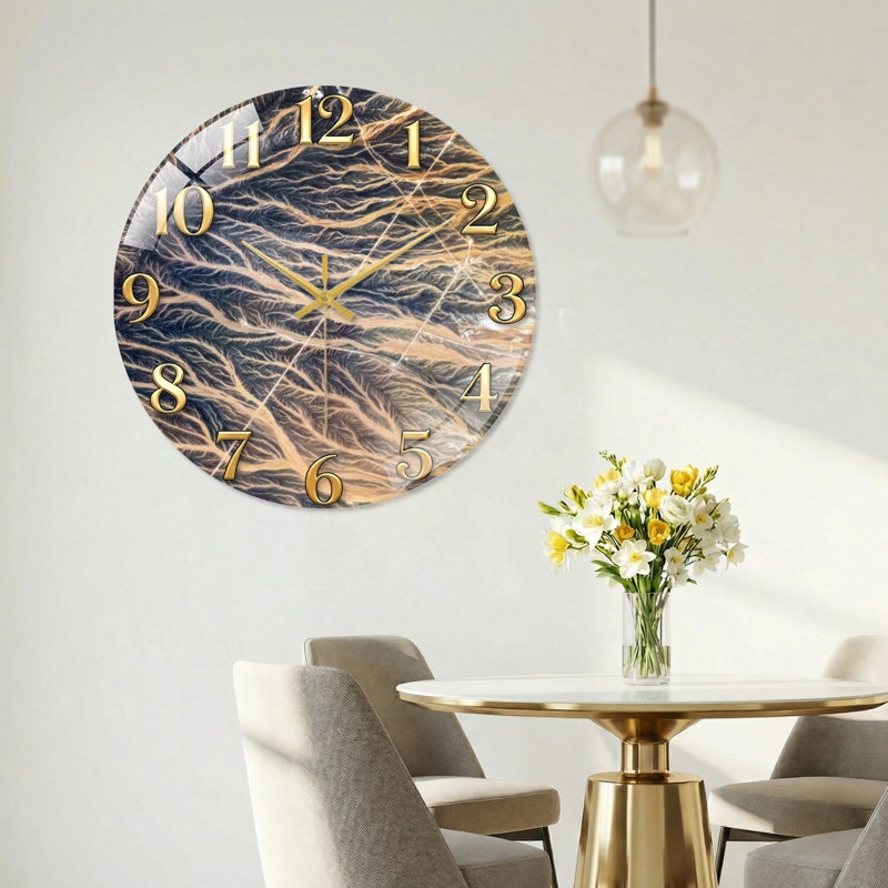 Horloge murale en verre, 40 x 40 cm (15,7 x 15,7 pouces)