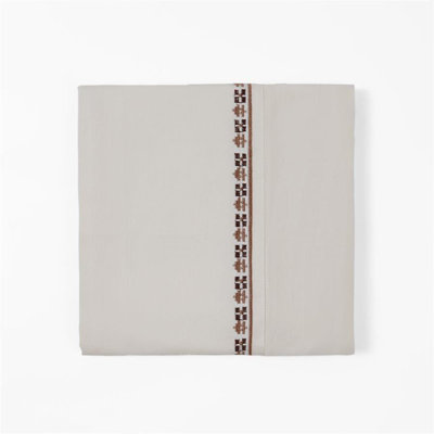 Fair Isle Cream Brown 350 Thread Count Modern Rustic Sheet Set