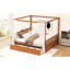 Très grand lit en noyer avec auvent et rangement, construction de haute qualité, bois de conception classique, style polyvalent-130115661-130115659
