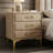 Elegant Velvet Upholstered Nightstand With Gold Legs-12514481