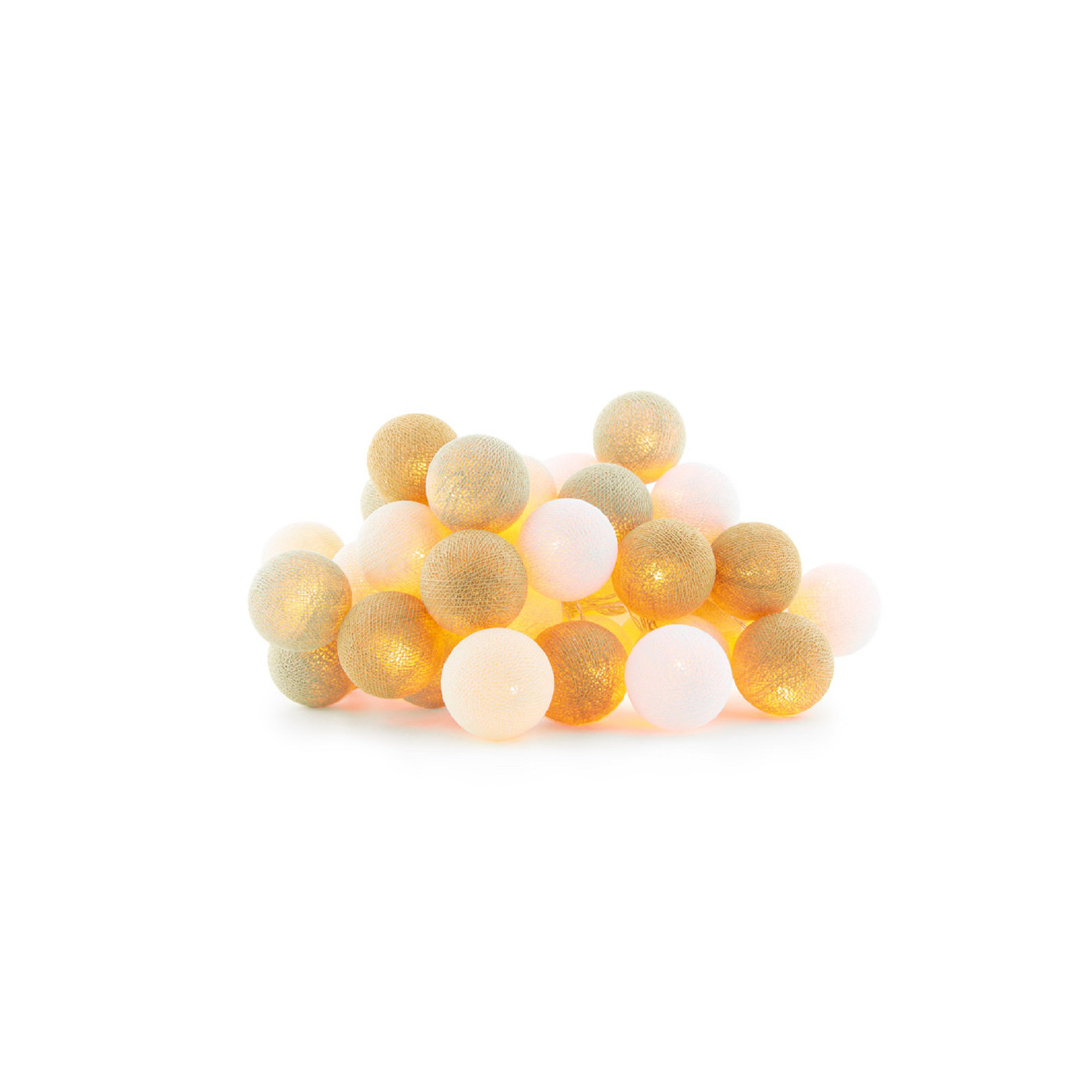 149'' Globe String Lights, Yellow/White, 5" H x 149" L x 5" D, 20 Lights