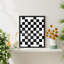 "Noir et blanc damier illustrations réalisme rustique nature relax / calme multicolore bureau" sur papier-98266747-98266748