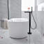 Single-Handle Claw Foot Freestanding Tub Faucet Roman Bathtub Filler With Hand Shower And Storage Tray-103530663