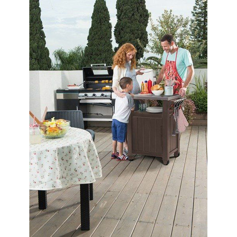 Keter Unity BBQ Side Table Brown