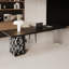 Bureau rectangulaire noir massif + bois manufacturé + acrylique-1810521548-1810521554