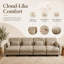 Canapé 4 places Gatton Channel capitonné, canapé d'angle modulaire minimaliste en chenille avec design ergonomique incurvé, coussins d'assise en mousse haute résilience, base d'assise matelassée-344164487