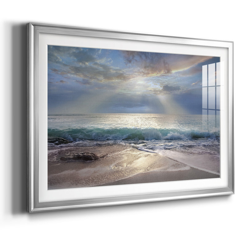 Bleu turquoise matin, H 15 po x l 21 po x P 1,5 po, Argent