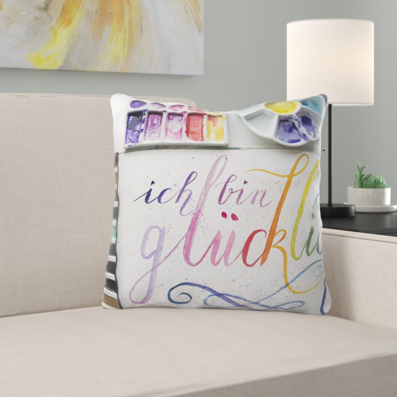 Coussin watercolour Caila, Microsuède, Intérieur