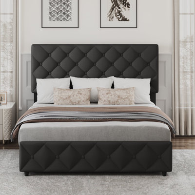 Easy Assembly Full Size Bed Frame Space Saving, for Living Room, Guest Room