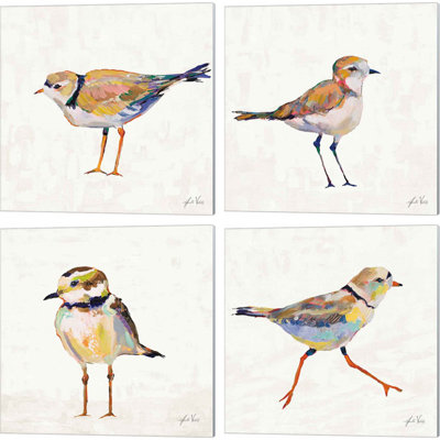 " Coastal Plover I, II, III & IV Linen " by Jeanette Vertentes 4 - Pieces
