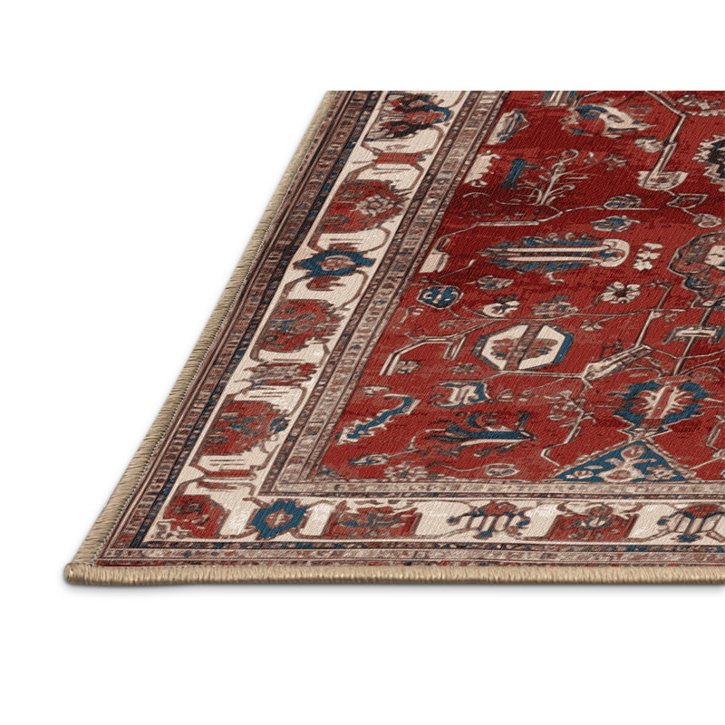 Machine Washable Persian Brown Area Rug, Rectangle 5' x 8'