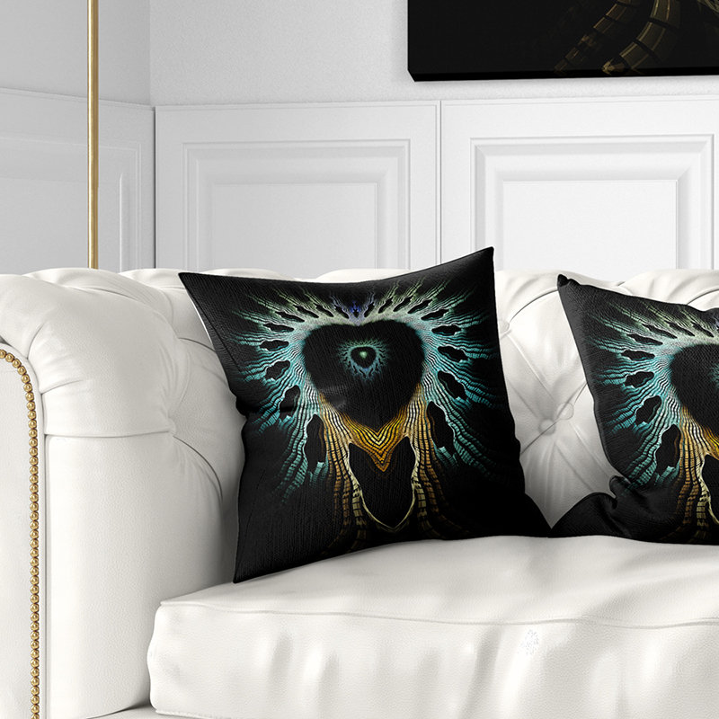 Coussin fleur lumineux Abstract, 16 po x 1 po, Coussin décoratif