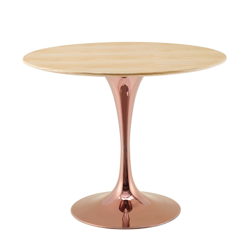 Table de salle à manger Modway Lippa, Naturel, Or rose, L 47 po x l 27,5 po