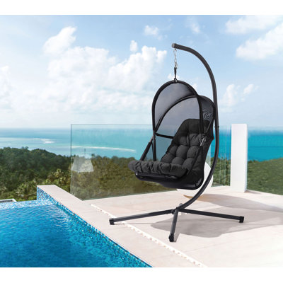 28.4" W Modern Swing Chair, Black