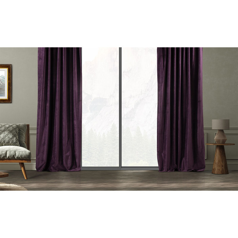 Blackout Single Curtain Panel, 130cm Width x 425cm Drop, Byzantium