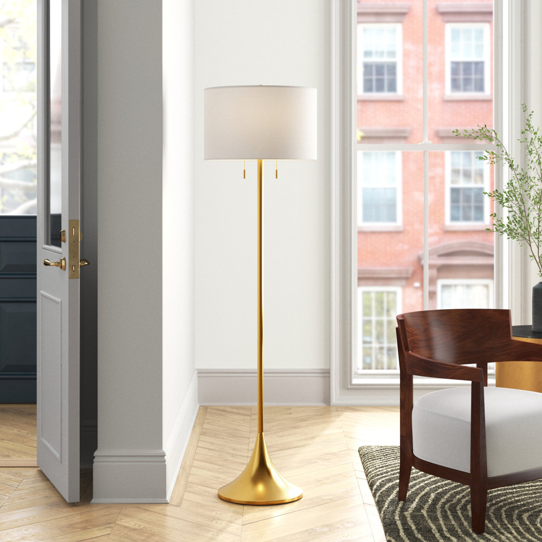 Railey 64'' Gold Traditional Floor Lamp Mercury Row®
