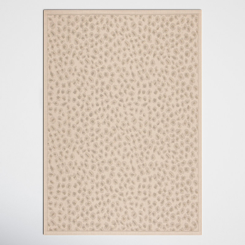 Hughie Machine Woven Animal Print Indoor/Outdoor Area Rug , Rectangle 8' x 10'
