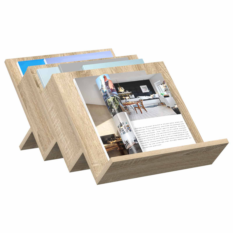 Wood Free Standing Magazine Rack, Beige
