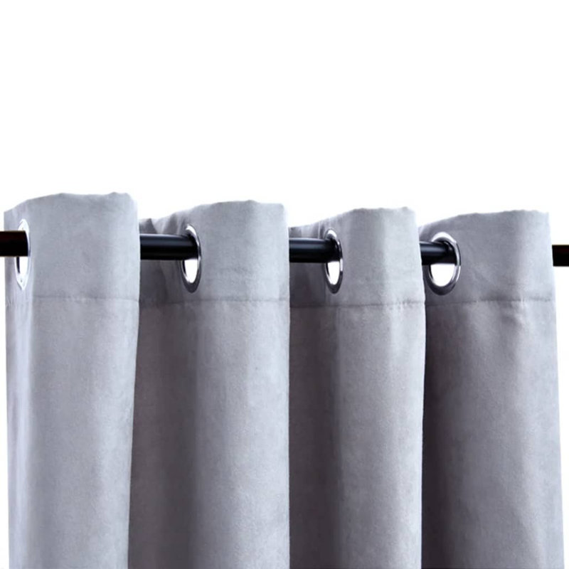 Azurah Blackout Curtain Pair, Grey, Width 140 x Drop 225cm