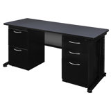 Fusion Teachers Desk with Double Pedestal Drawer Unit