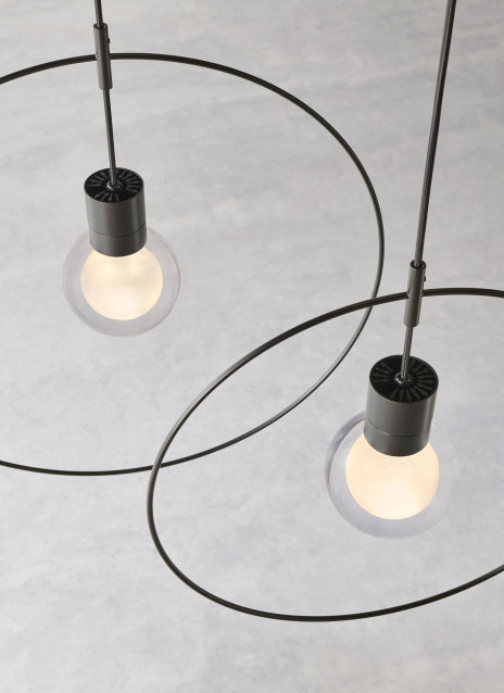 Mina LED Pendant, 1, 152" H x 7.6" W x 5" D, Black