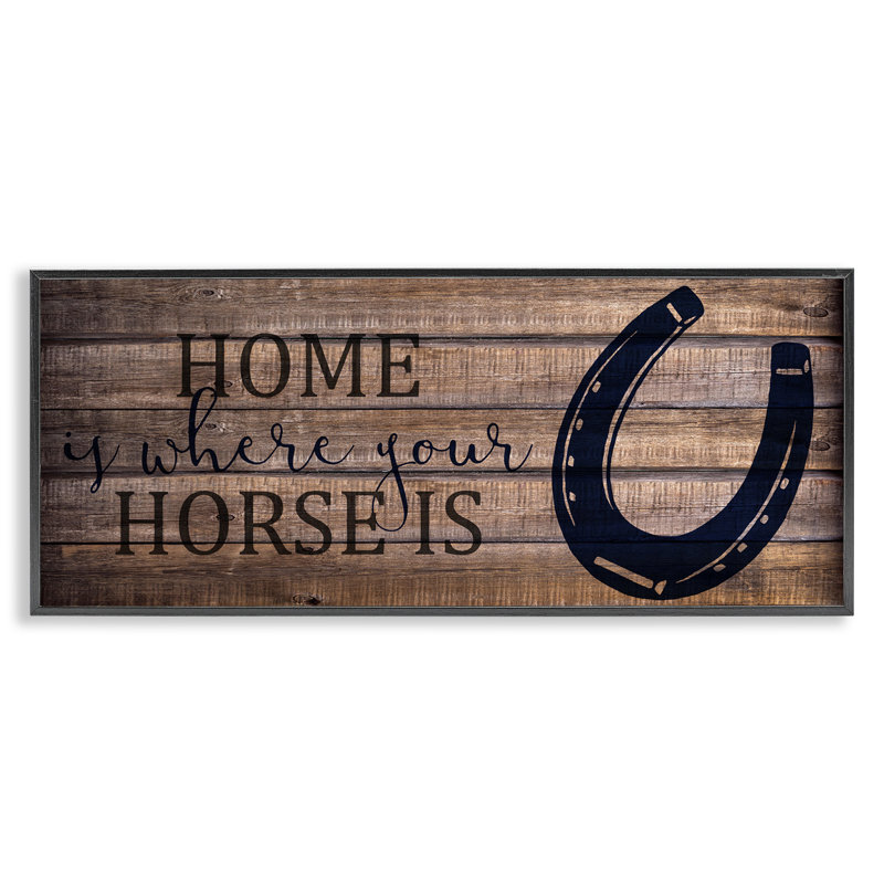 «Western Home Where Horse Is Giclee» par Kim Allen, Giclée encadrée noir minuit, H 10 po x l 24 po