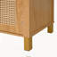 Armoire arquée 71 pouces à 4 portes avec portes en rotin, tablettes réglables et supports intégrés, chêne-133394472