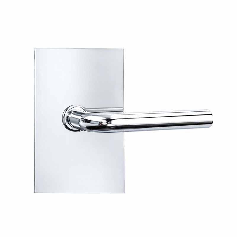 Faux levier Bravura 938-8 sur rosette contemporaine rectangulaire en chrome poli
