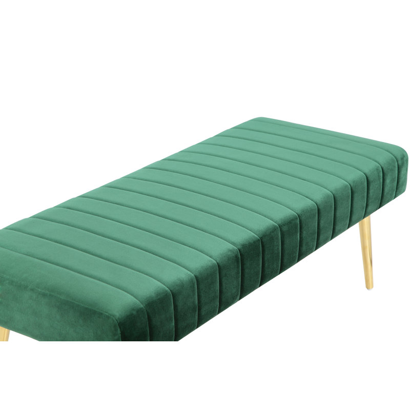 Hilda Faux Leather Upholstered Bench, Green