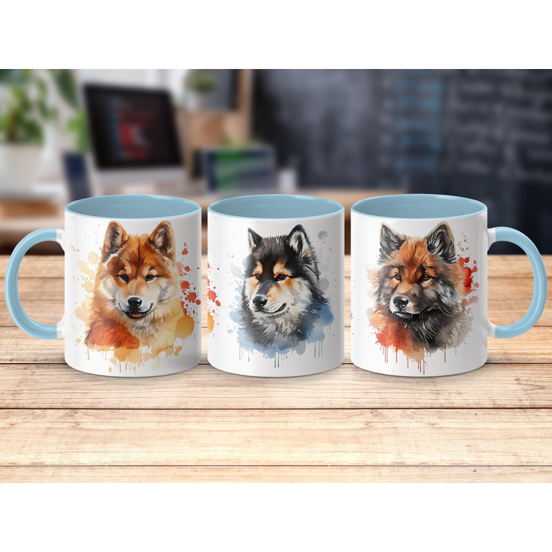 Ceramic Coffee Mug, 3, Light Blue