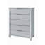 Commode élégante avec pieds avant en acrylique, commode de chambre à coucher avec cinq tiroirs de rangement pour la maison, commode de rangement pour l'espace de vie