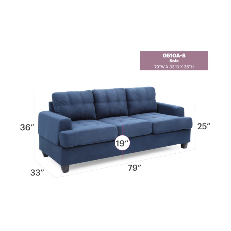 Glory Furniture Sandridge G510A-S Sofa, Navy Blue