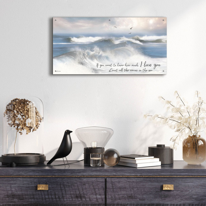 «Count the Waves in the Sea» par Lori Deiter, art mural en verre acrylique, H 24 po x l 48 po