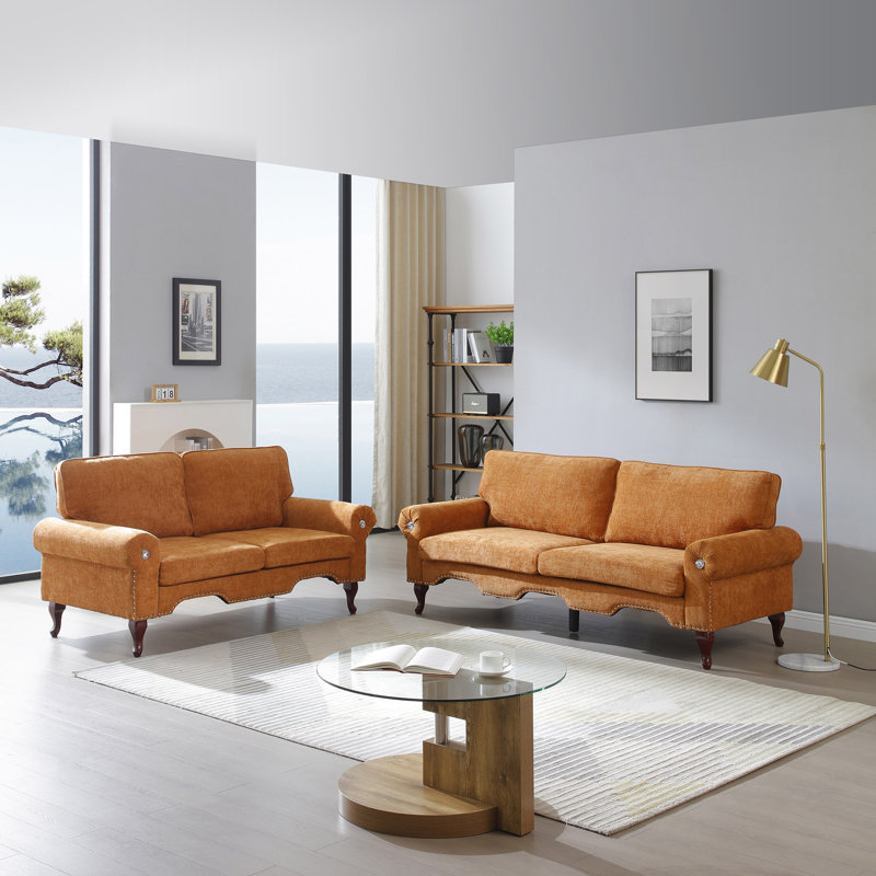 Ensemble de canapé modulaire 2 pièces avec coussins amovibles, ensembles de canapé convertible 5 places, canapé rembourré pour le salon, la chambre à coucher et les appartements