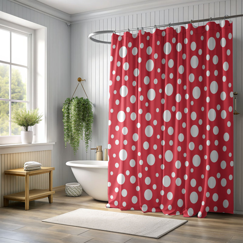 Rideau de douche 7 pièces 7 for Cherries Abstract, H 74 po x l 71 po