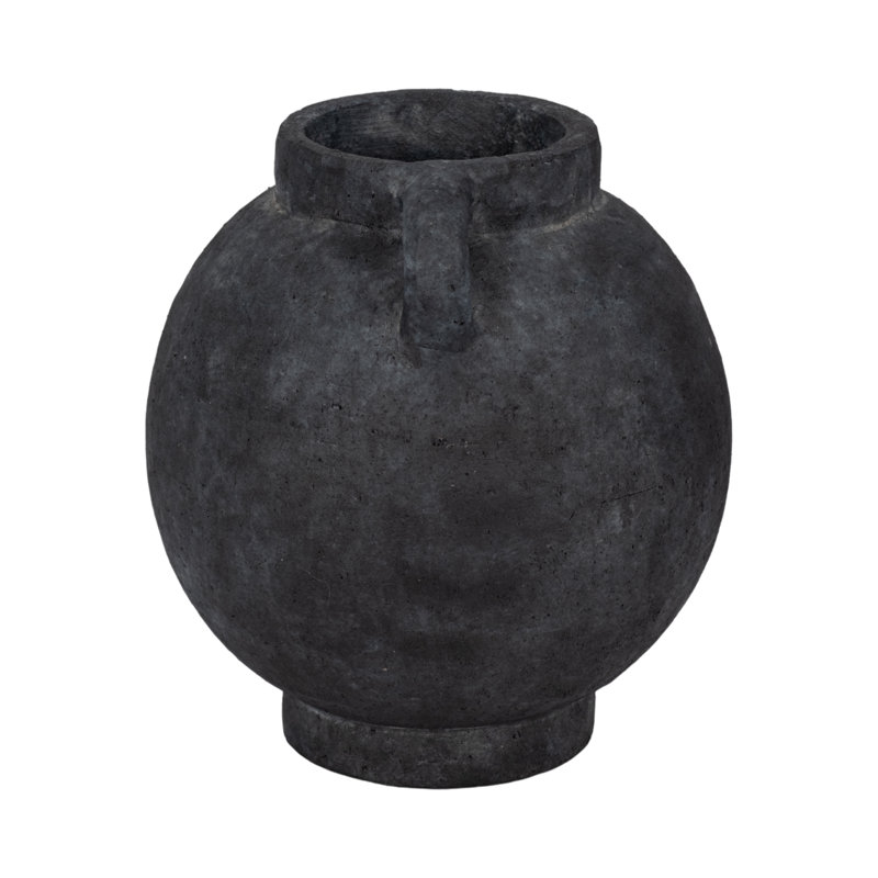 Handmade Ceramic / Porcelain Table Vase, Black, Overall Height - 10"