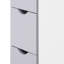 Armoire tour en lin de 54 po de hauteur - rangement de salle de bain avec 2 tablettes et tiroirs, étagère de rangement blanche à niveaux, organisateur de plancher étroit pour les fournitures
